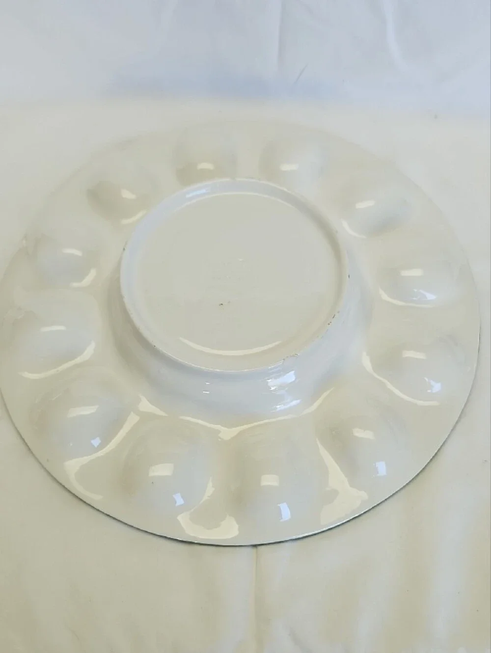 Vintage Made In Italy Hand-Painted Ceramic Devilled Egg Platter